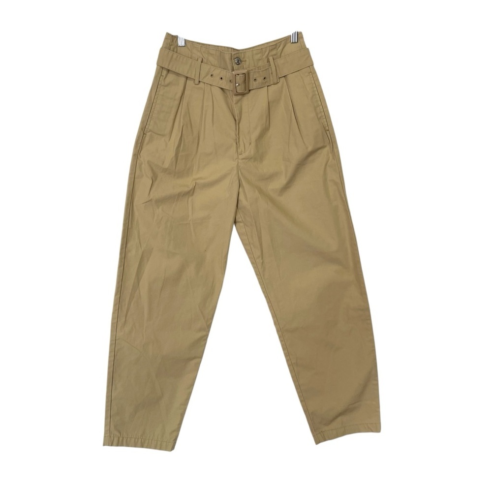 Levi's Premium High Loose Taper Balloon Pants Khaki Twill High Waist Belt Sz 28